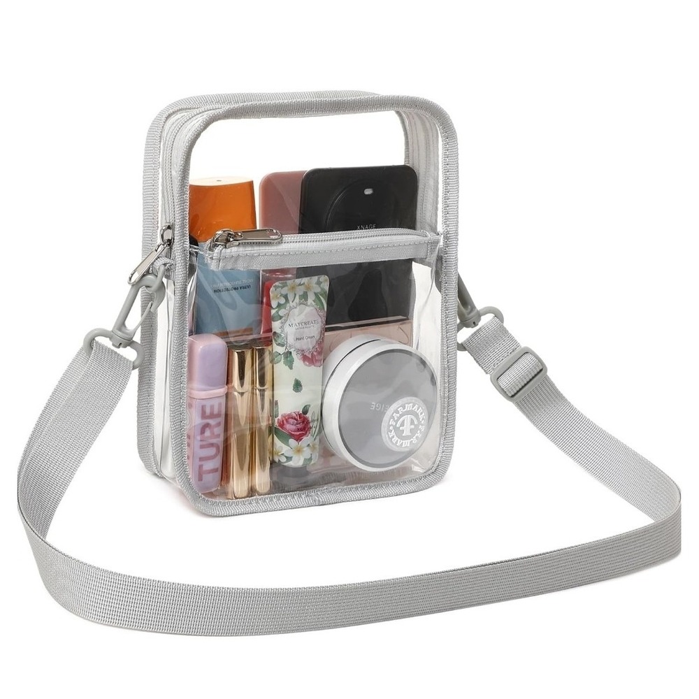 3 Clear Purse Bag for Stadium Events Clear Messenger Bag for Men and Women